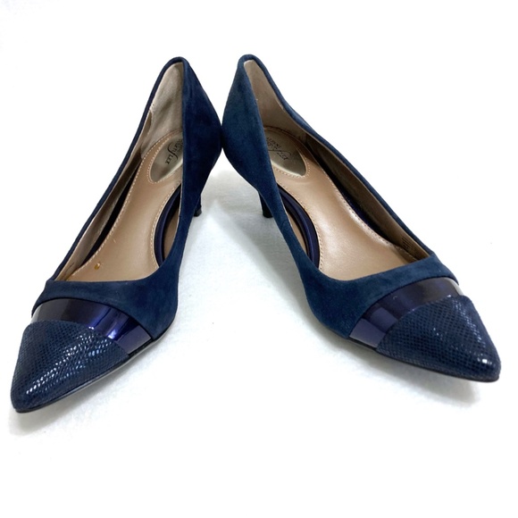 Alfani step n flex Womens Leather Suede shoes size 7M Blue, New - Picture 4 of 8